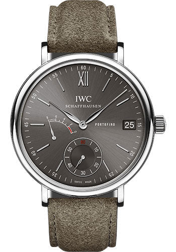 IWC Portofino IW510115 Hand-Wound Eight Days 45.0mm Stainless Steel Case - Slate-Grey Dial - Grey Suede Strap Main image