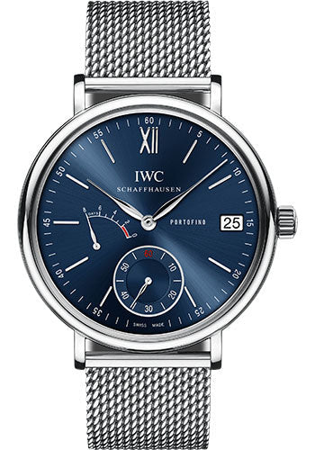 IWC Portofino IW510116 Hand-Wound Eight Days 45.0mm Stainless Steel Case - Blue Dial - Milanaise Mesh Steel Bracelet Main image