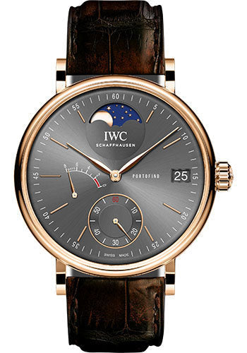 IWC Portofino IW516403 Hand-Wound Moon Phase 45.0mm 5N Gold Case - Slate-Grey Dial - Dark Brown Alligator Strap Main image