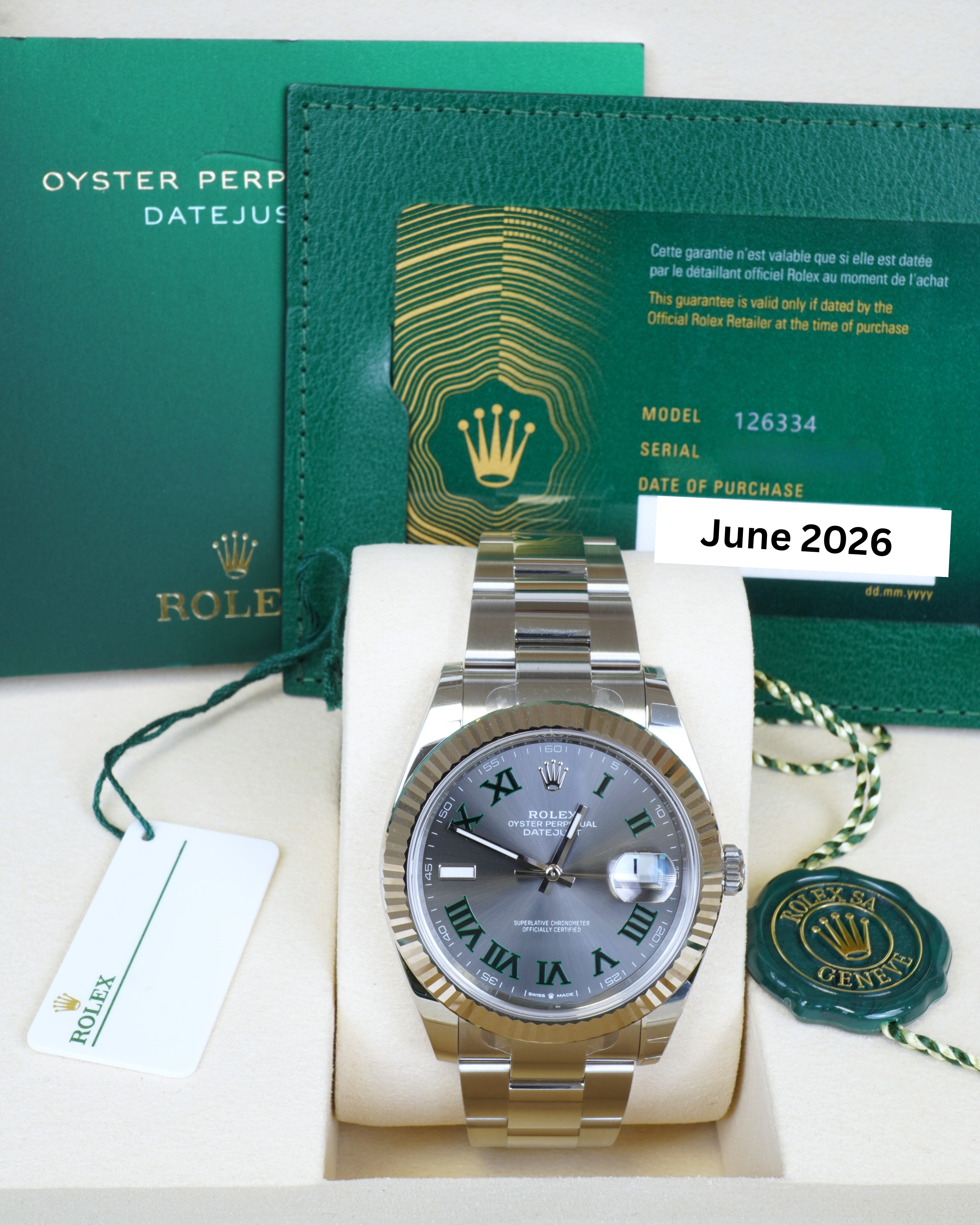 Rolex Datejust 126334 Wimbledon Dial Oyster Fluted Bezel Secondary image