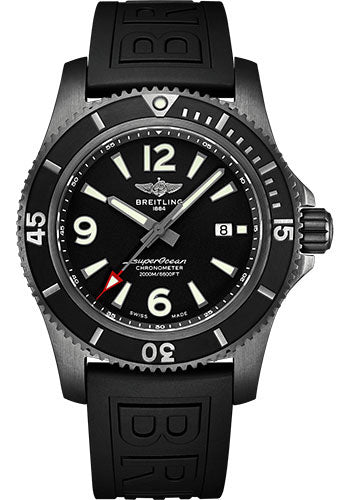 Breitling Superocean M17368B71B1S1 Automatic 46 Black Steel Black steel - Black Dial - Numerals,Black Rubber Strap - Tang Buckle