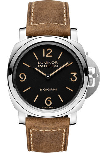 Panerai Luminor PAM00914 Base - 44mm - Polished Steel - Black Dial - Dark Brown Scamosciato Strap Main image