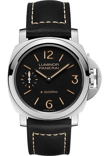 Panerai Luminor PAM00915 Base - 44mm - Polished Steel - Black Dial - Black Calf Ponte Vecchio Strap Main image