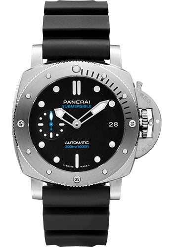 Panerai Submersible PAM00973 42mm - Brushed Steel - Black Dial