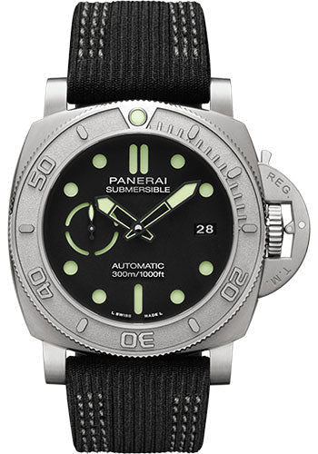 Panerai Submersible PAM00984 Mike Horn Edition - 47mm - Brushed Ecotitanium - Black Dial - Black Recycled Pet Strap Main image