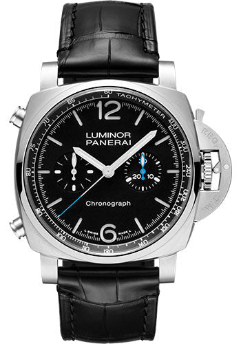 Panerai Luminor PAM01109 Chrono - 44mm Brushed Steel Case - Black Dial