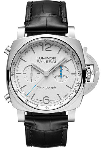 Panerai Luminor PAM01218 Chrono - 44mm Brushed Steel Case - White Dial
