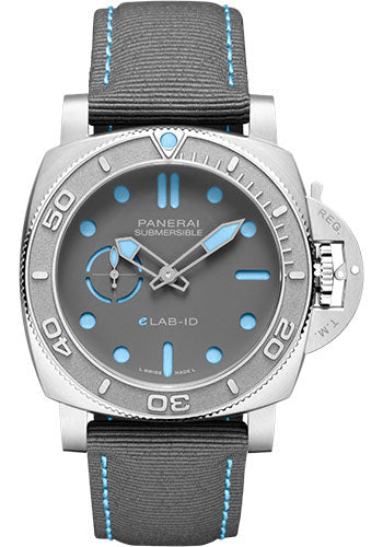 Panerai Submersible PAM01225 eLAB-ID - 44mm Brushed Ecotitanium Case - Grey Sandwich Ecotitanium Dial