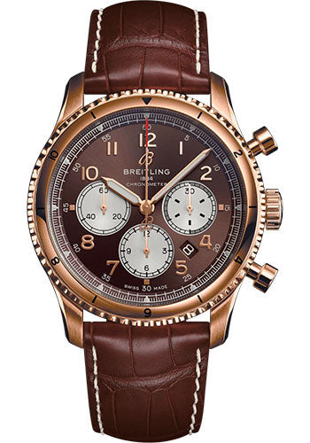 Breitling Aviator 8 RB0119131Q1P2 B01 Chronograph 43 18K Red Gold - Bronze Dial - Brown Alligator Leather Strap - Folding Buckle Main image