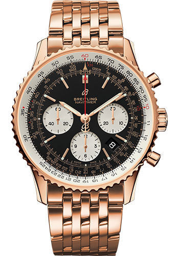 Breitling Navitimer RB0121211B1R1 1 B01 Chronograph 43 Red Gold Case - Black Dial - Red Gold Pilot Bracelet