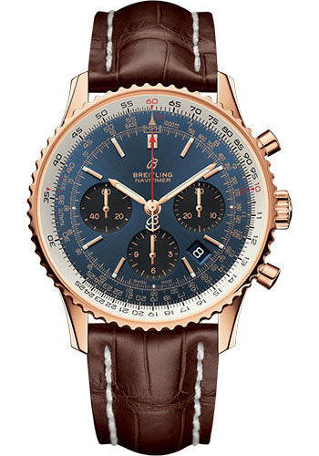 Breitling Navitimer RB0121211C1P2 1 B01 Chronograph 43 Red Gold Case - Blue Dial - Brown Croco Strap Main image