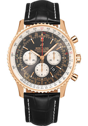 Breitling Navitimer RB0127121F1P2 B01 Chronograph 46 18k Red Gold - Anthracite Dial - Black Croco Strap - Folding Buckle Main image