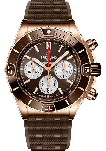 Breitling Chronomat RB0136E31Q1S1 Super B01 44 18K Red Gold - Brown Dial - Brown Rubber Strap - Folding Buckle
