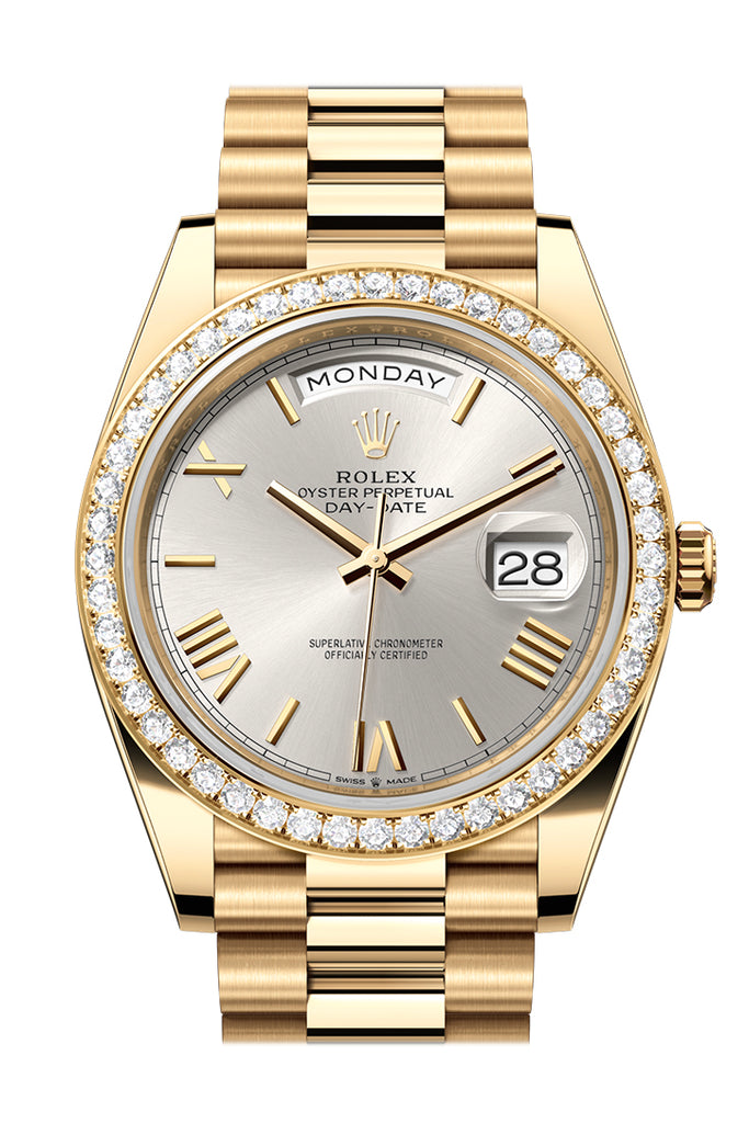 Rolex Day-Date 228348RBR 40 Silver Roman Dial Yellow Gold President Men's 228348 Main image