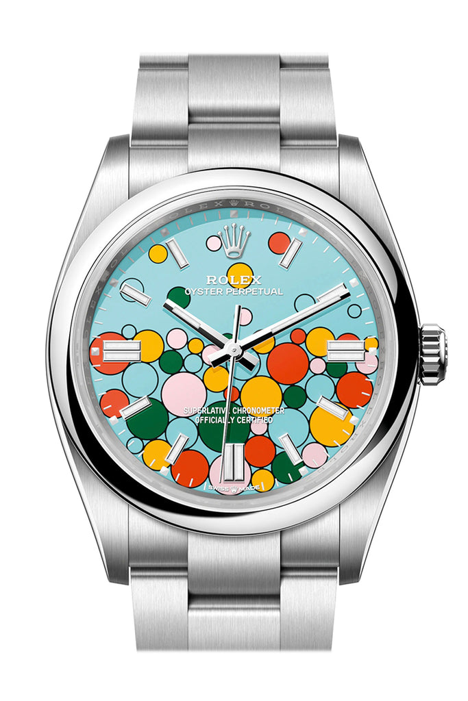 Rolex Oyster Perpetual 126000 36 Turquoise Blue Celebration-motif Dial Stainless Steel Oyster