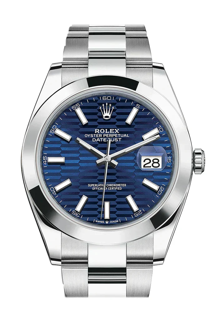 Rolex Datejust 126334 41mm Stainless Steel Mens Blue Fluted Dial with Oyster Bracelet Main image