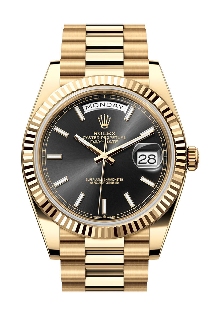 Rolex Day-Date 228238 40 Black Dial 18K Yellow Gold President Men's