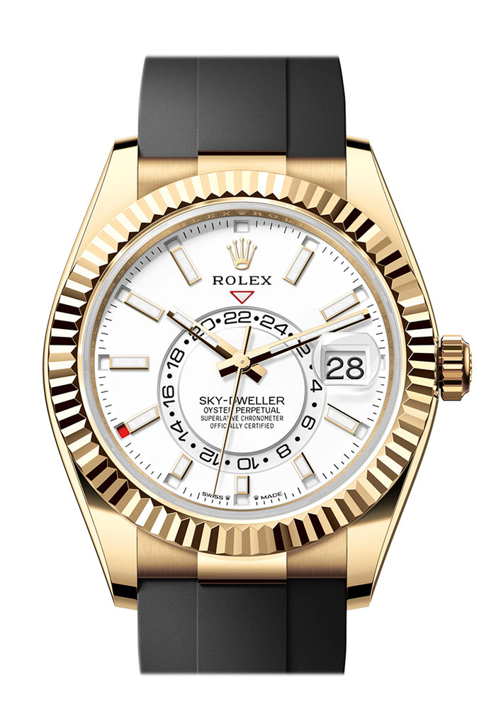Rolex Sky-Dweller 336238 Sky Dweller 42 White Dial Dial Yellow Gold Mens