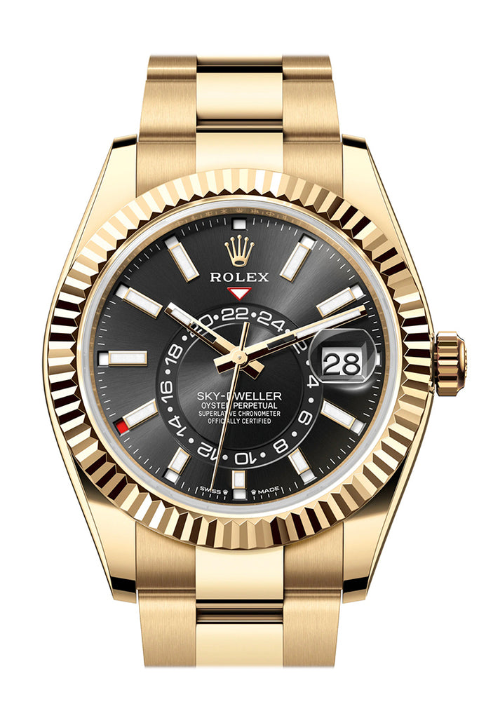 Rolex Sky-Dweller 336238 Sky Dweller 42 Black Dial Yellow Gold Oyster Mens