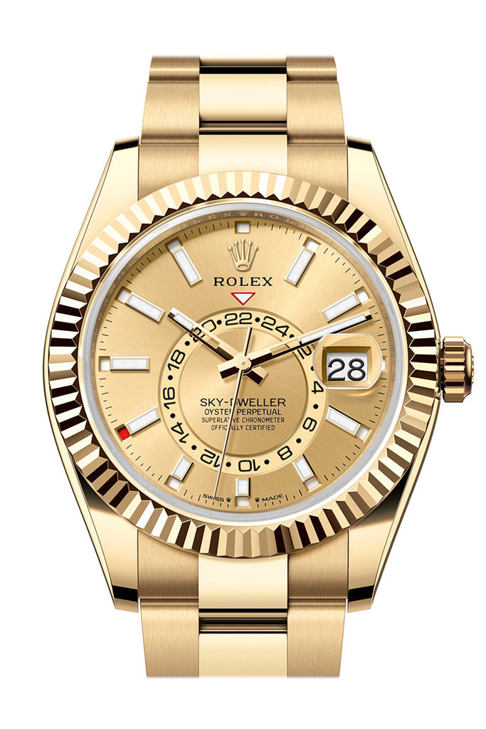 Rolex Sky-Dweller 336238 Sky Dweller 42 Champagne Dial Yellow Gold Oyster Mens