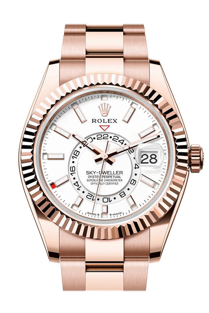 Rolex Sky-Dweller 336935 Sky Dweller 42 White Dial Rose Gold Oyster Mens