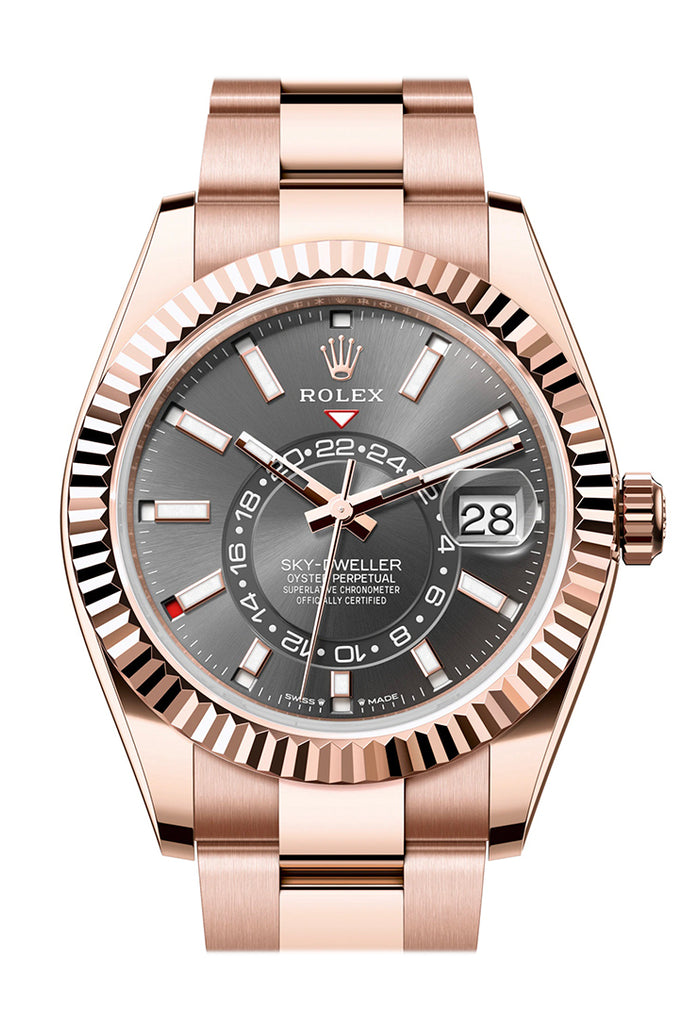 Rolex Sky-Dweller 336935 Sky Dweller 42 Slate Dial Rose Gold Oyster Mens