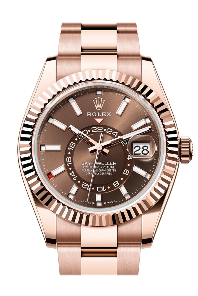 Rolex Sky-Dweller 336935 Sky Dweller 42 Chocolate Dial Rose Gold Oyster Mens