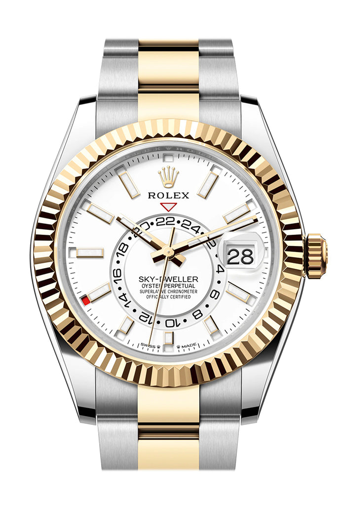 Rolex Sky-Dweller 336933 Sky Dweller 42 White Dial Yellow Gold Stainless Steel Oyster Mens