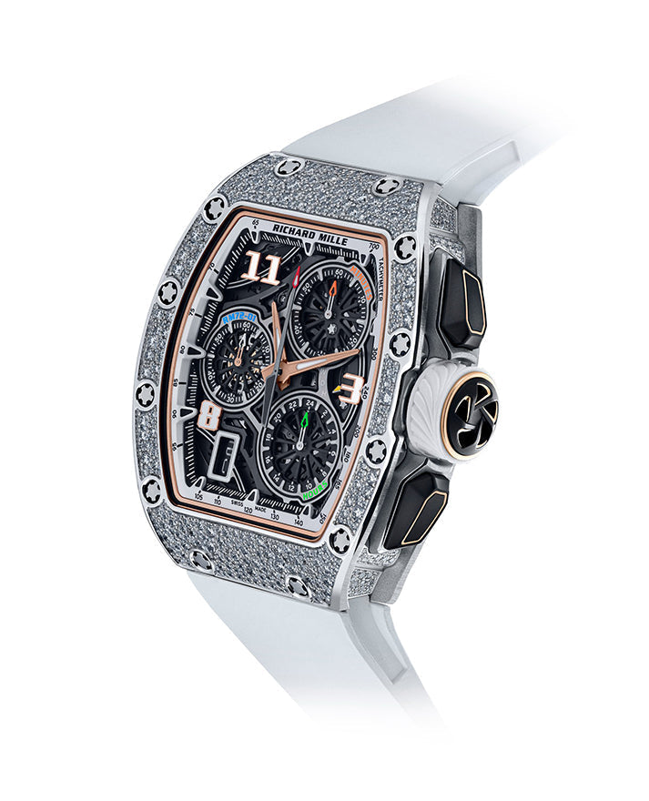 Richard Mille Lifestyle Flyback Chronograph White Gold & Snow Set Diamonds RM 72-01 - BRAND NEW Main image