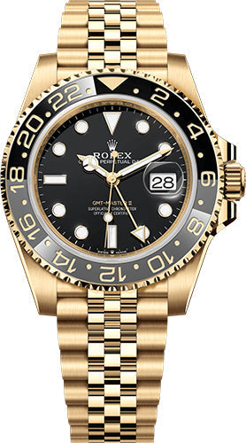 Rolex GMT-Master II 126718GRNR Yellow Gold Black Dial Jubilee Bracelet - (Bumblebee)