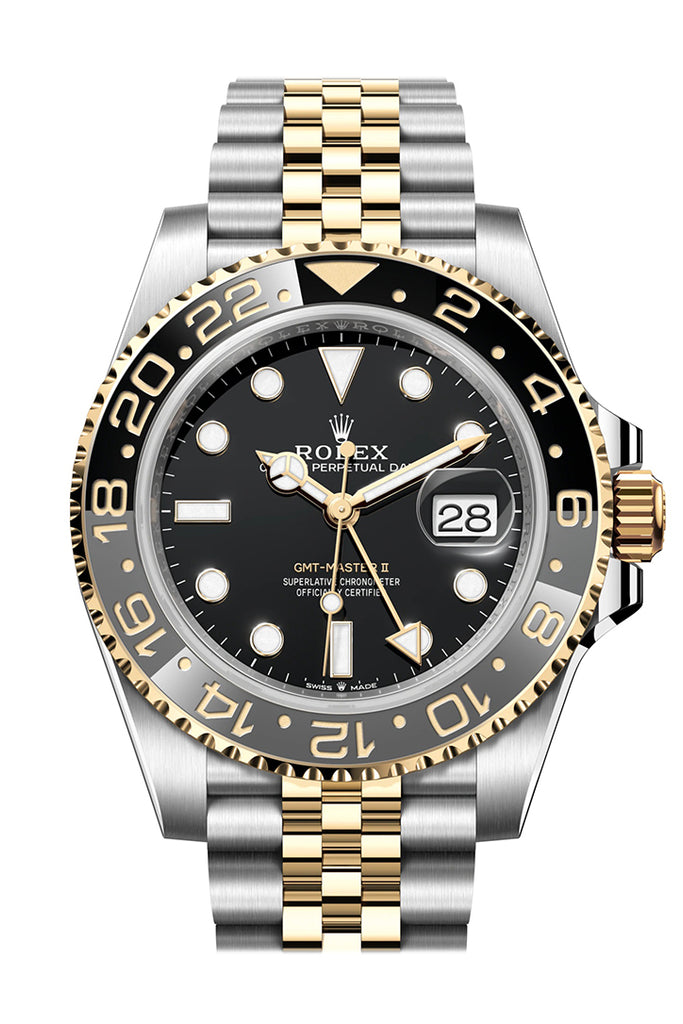 Rolex GMT-Master II 126713GRNR Black Dial Steel 18kt Yellow Gold Men's