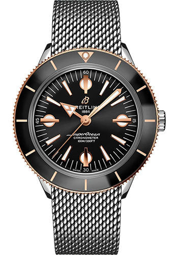Breitling Superocean Heritage U10370121B1A1 '57 Steel and 18K Red Gold - Black Dial - Metal Bracelet