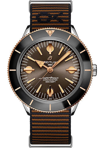 Breitling Superocean Heritage U103701A1Q1W1 '57 Outerknown Limited Edition Steel and 18K Red Gold - Bronze Dial - Brown Econyl® Yarn Strap - Tang Buckle Limited Edition of 500 Main image