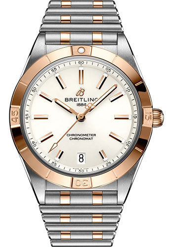 Breitling Chronomat U10380101A1U1 Automatic 36 Steel and 18K Red Gold - White Dial - Metal Bracelet