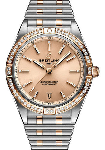 Breitling Chronomat U10380591K1U1 Automatic 36 Steel and 18K Red Gold (Gem-set) - Copper Diamond Dial - Metal Bracelet Main image