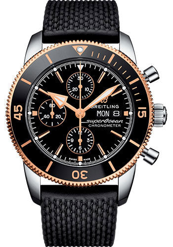 Breitling Superocean Heritage U13313121B1S1 II Chronograph 44 Steel and Rose Gold Case - Volcano Black Dial - Black Rubber Aero Classic Strap Main image