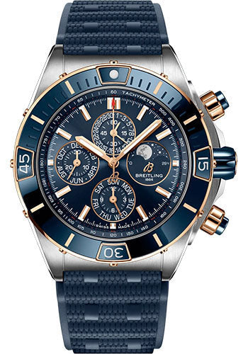 Breitling Chronomat U19320161C1S1 Super 44 Four-Year Calendar Steel and 18K Red Gold - Blue Dial - Blue Rubber Strap - Folding Buckle Main image