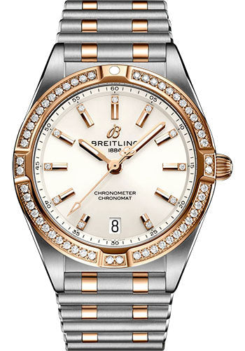 Breitling Chronomat U77310591A1U1 32 Steel and 18K Red Gold (Gem-set) - White Diamond Dial - Metal Bracelet Main image