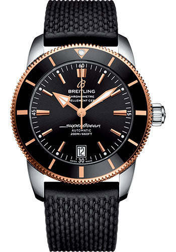 Breitling Superocean Heritage UB2010121B1S1 II B20 Automatic 42 Steel and Red Gold Case - Black Dial - Black Rubber Aero Classic Strap