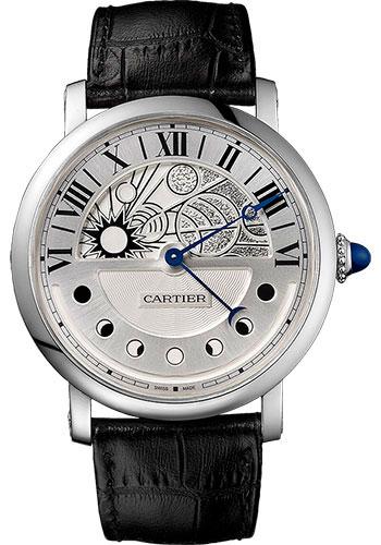 Cartier W1556244 Rotonde de Cartier Day Night Retrograde Moon Phases 43.5mm White Gold Case