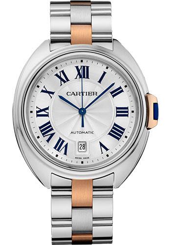 Cartier W2CL0002 Cle De Cartier 40mm Steel Case - Silvered Dial - Steel And Pink Gold Bracelet