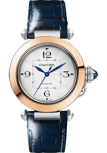 Cartier W2PA0008 Pasha de Cartier 35mm Steel Case - Silvered Dial - 18K Rose Gold And Bracelet Main image
