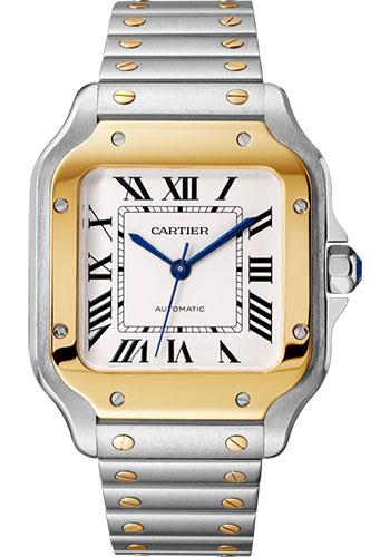 Cartier Santos de Cartier W2SA0016 35.1mm Yellow Gold And Steel Case - Silvered Dial - Steel Bracelet