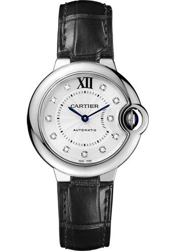 Cartier Ballon Bleu W4BB0009 de Cartier 33mm Steel Case - Diamond Dial - Black Alligator Strap
