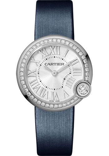 Cartier W4BL0003 Ballon Blanc de Cartier 30mm Steel Diamond Case - Silver Dial - Calfskin Strap Main image