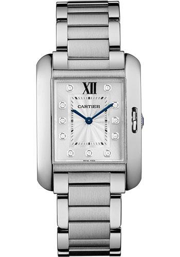 Cartier Tank W4TA0004 Anglaise Medium Steel Case - Diamond Dial