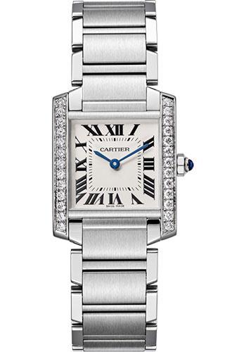Cartier Tank Francaise W4TA0009 30mm Steel Diamond Case