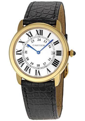 Cartier Ronde W6700455 Solo Large Yellow Gold Case - Alligator Strap