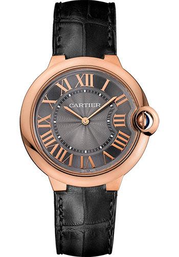Cartier Ballon Bleu W6920089 De Cartier 40mm Pink Gold Case - Gray Dial - Gray Alligator Strap