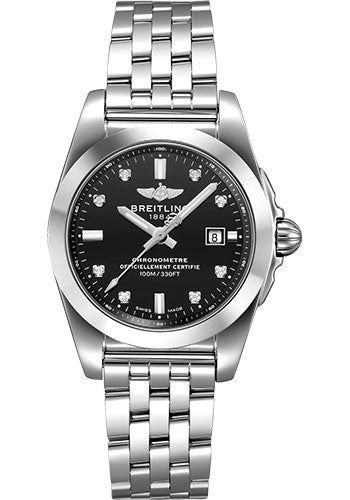 Breitling W72348121B1A1 Galactic 29 Sleek Steel - Trophy Black Diamond Dial - Steel Bracelet